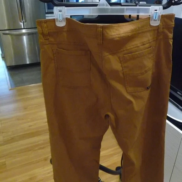 PRANA BREATHE SLIM FIT BROWN/GREEN OUTDOOR HIGHKING ATHLEISURE MAN PANTS  40/30 - Picture 9 of 13